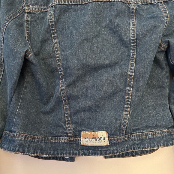 vintage faded gold studded denim jacket hollywood jean co - Picture 12 of 12